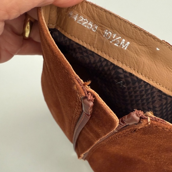 Aquatalia Roxana Bootie Rust Brown Ginger Suede Heeled Boot - Picture 5 of 7